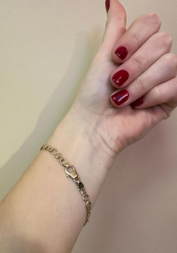 14kt yellow solid gold fancy link vintage bracelet