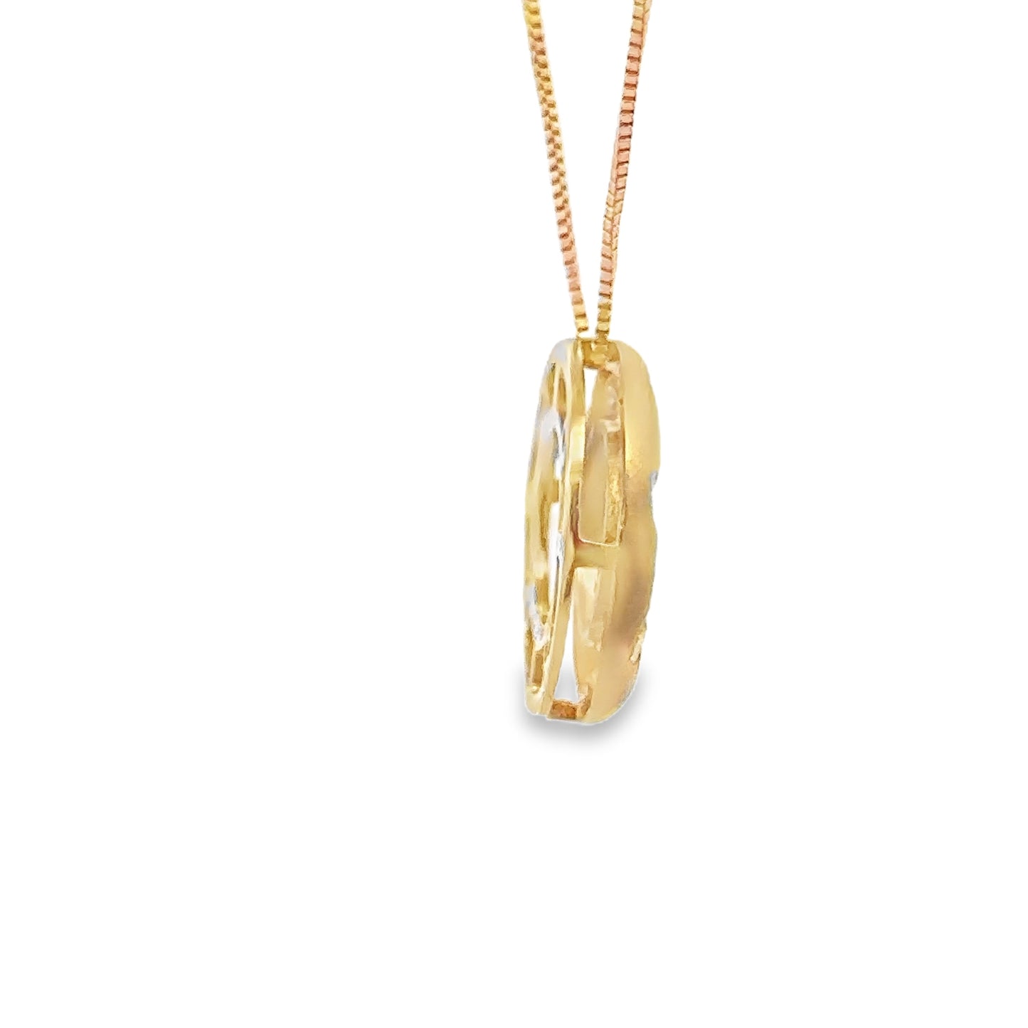 14kt yellow gold diamond circle necklace