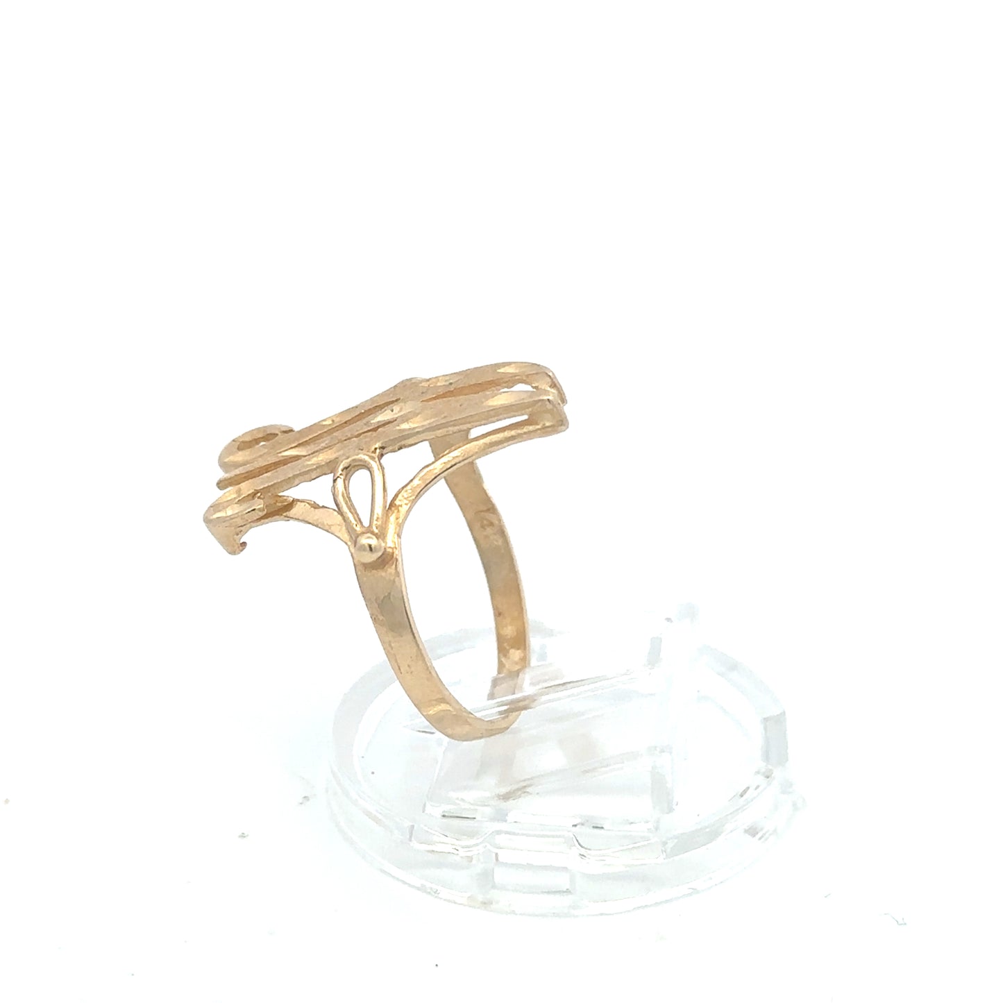 Vintage 14K Yellow Gold Initial “M” Ring | Ornate Script Letter Ring |