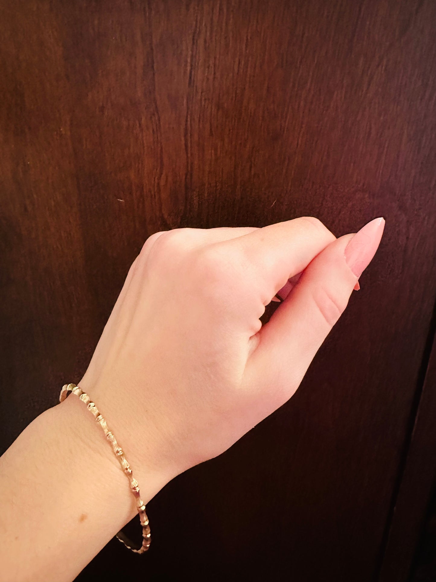 14kt yellow solid gold bamboo bangle vintage