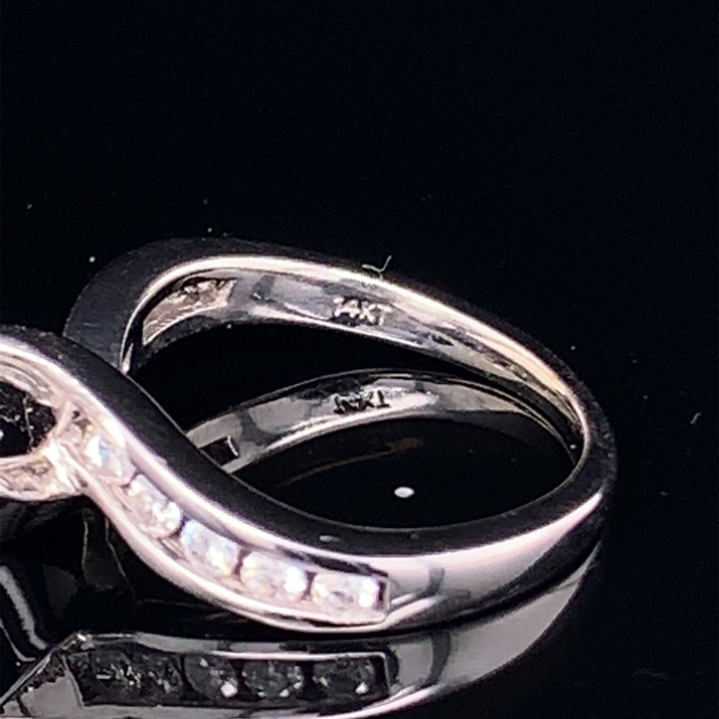 Vintage 14KT solid White Gold diamond engagement ring