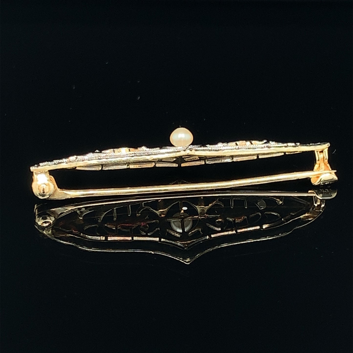 14kt Yellow Gold Antique Filigree Pin