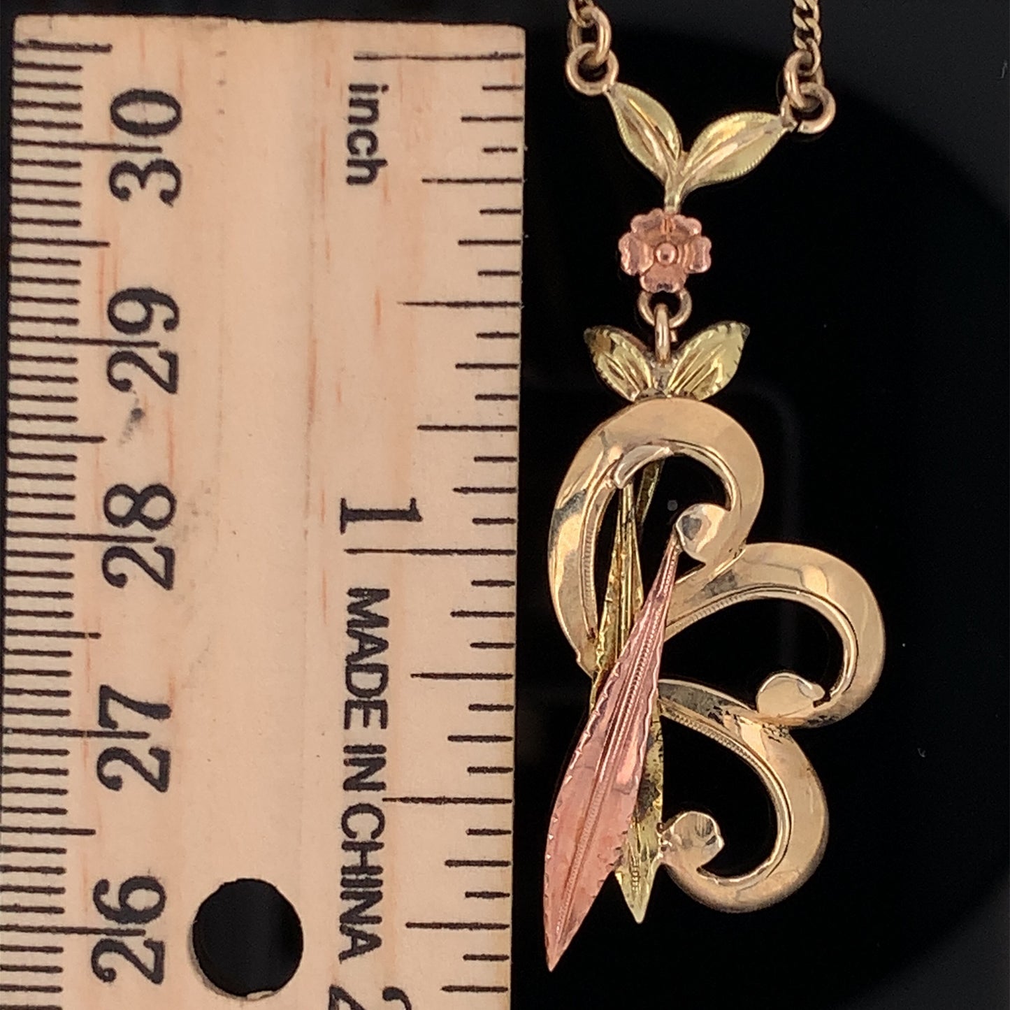 10KT solid gold Tri Color Antique Necklace