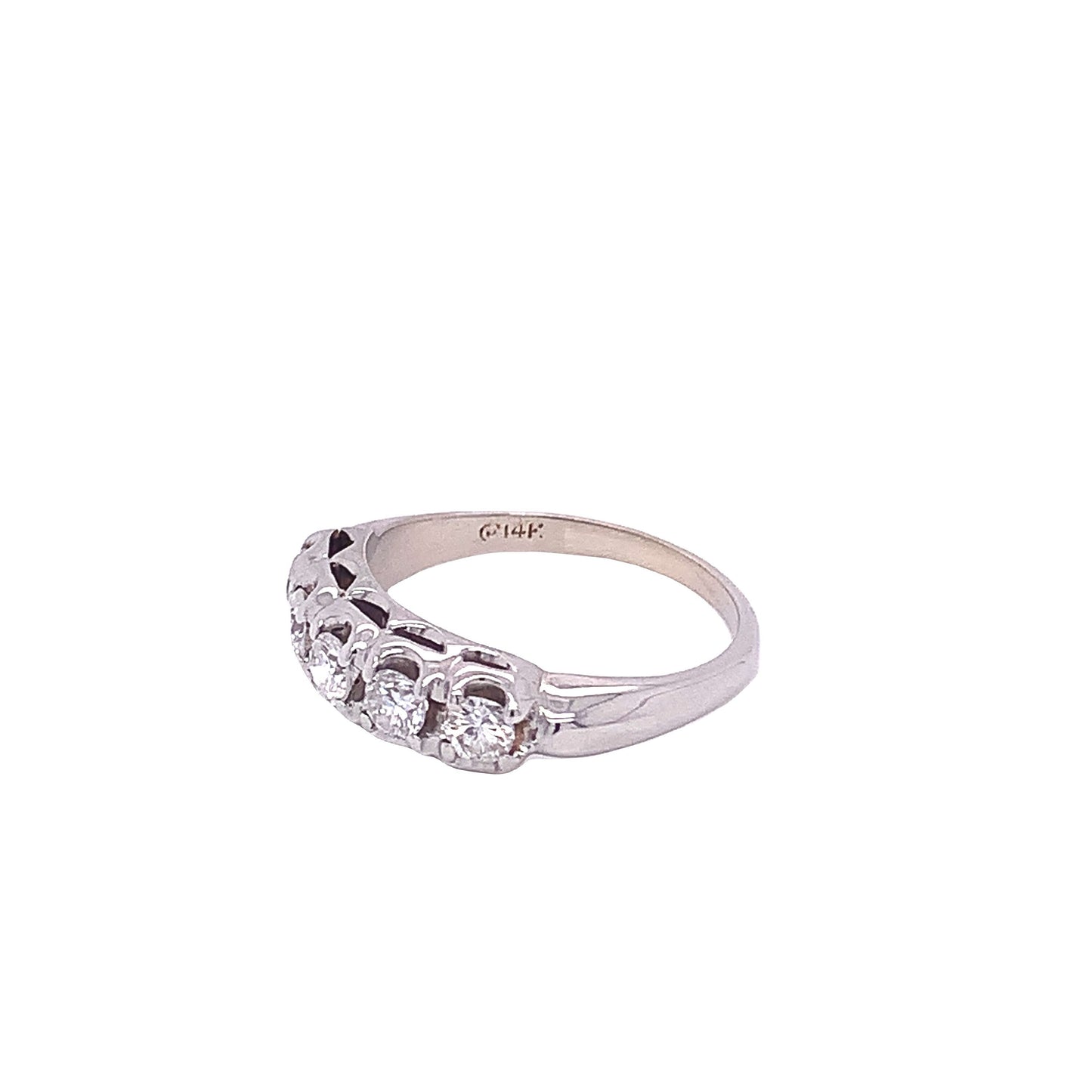 14KT Solid White Gold Diamond Ring