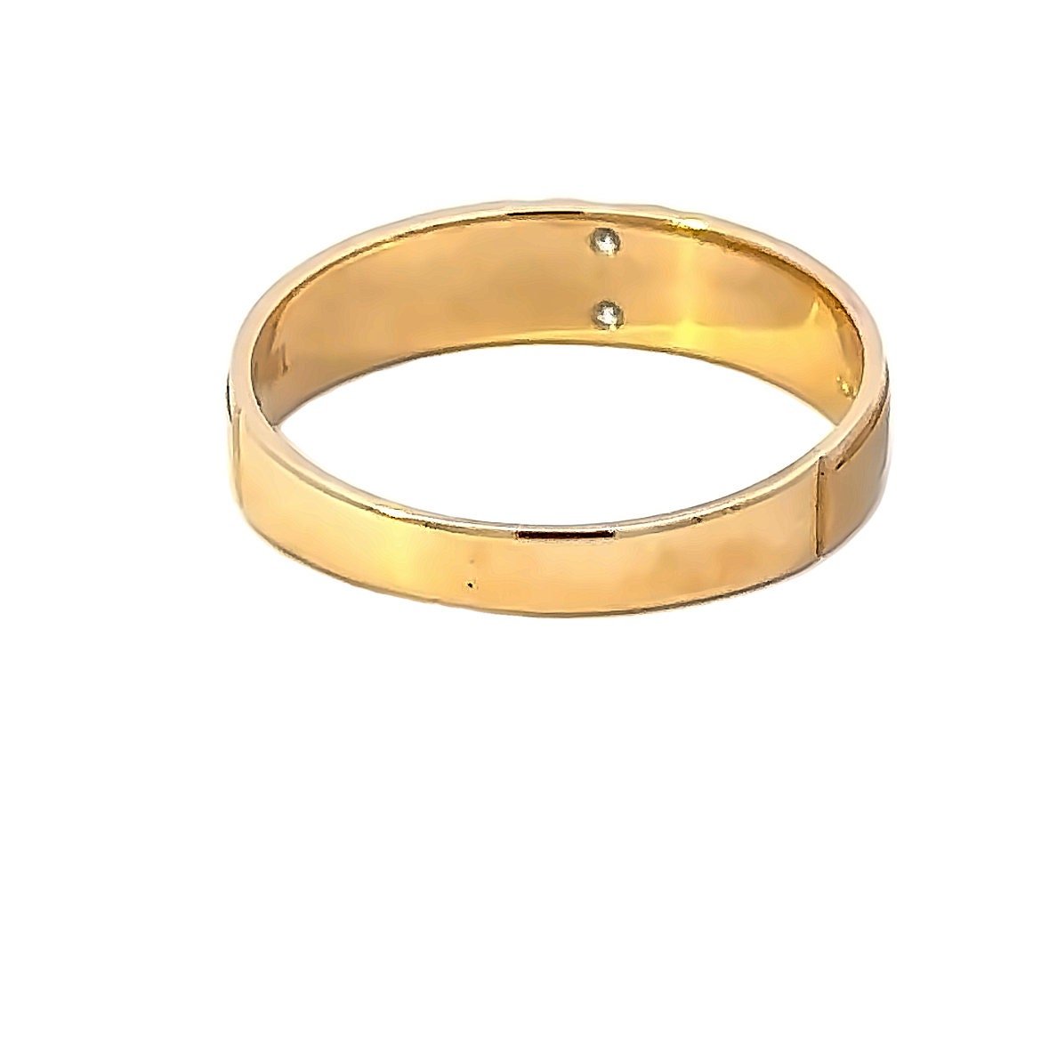 Vintage Men's 14kt Yellow Gold Diamond Wedding Band