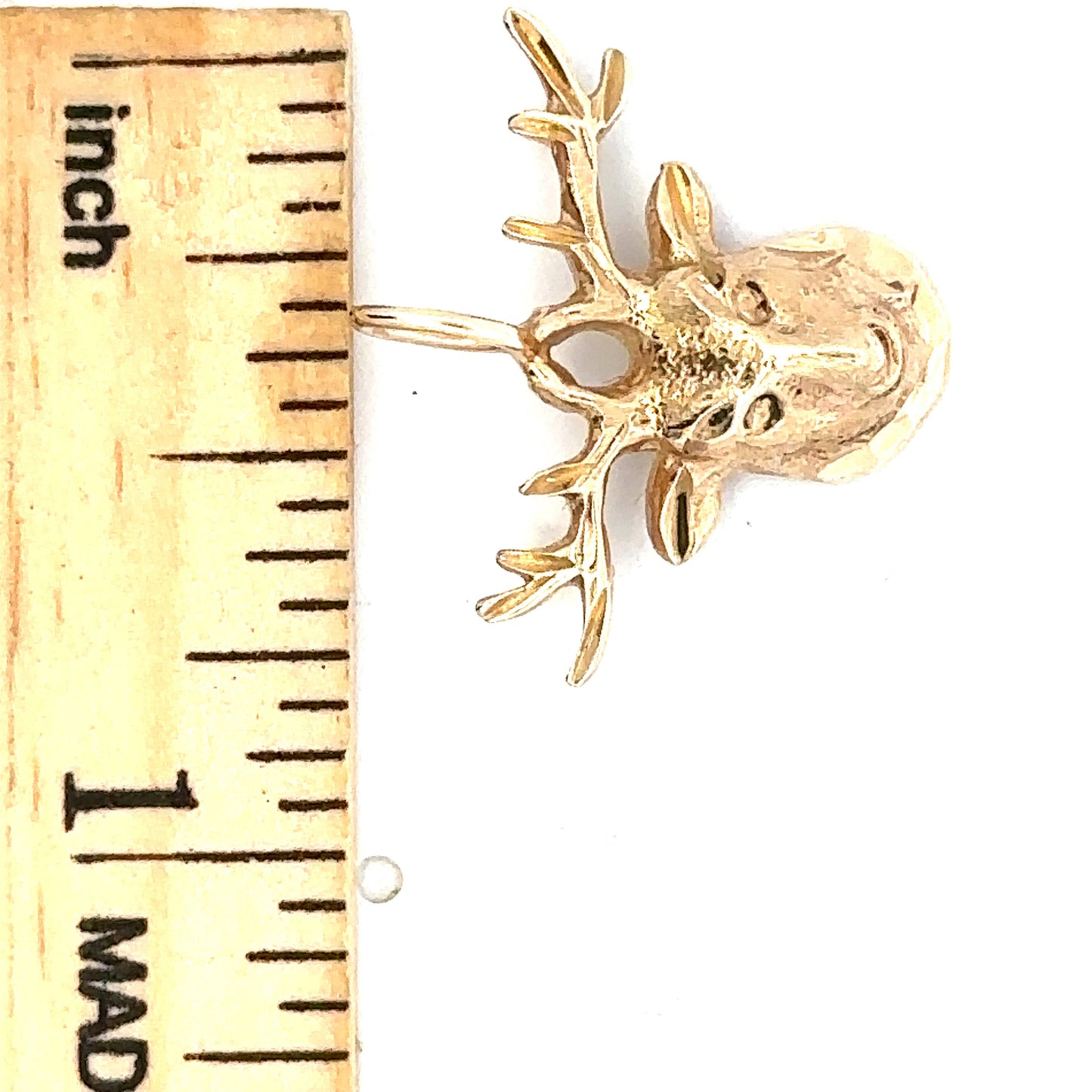 14kt yellow gold deer head vintage charm animal