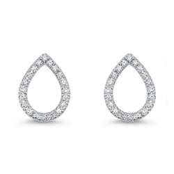 White Gold Tear Drop Diamond Earrings