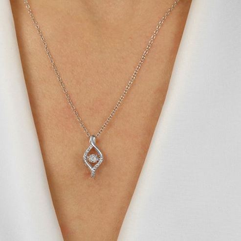 Silver Diamond Rhythm Of Love Pendant