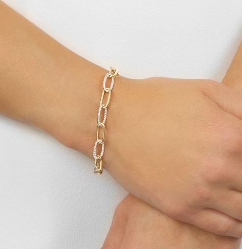 Diamond Paperclip Link Bracelet