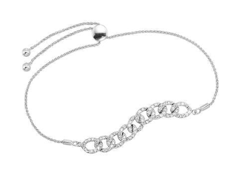 10KT White Gold Fancy Link Bolo Bracelet