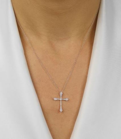 White Gold Diamond Cross