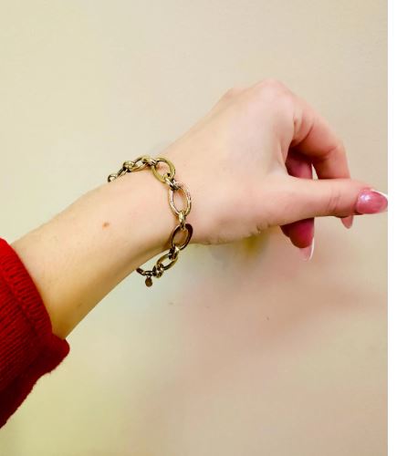 14kt yellow solid gold link bracelet vintage