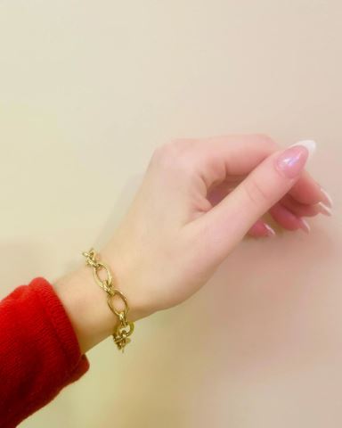 14kt yellow solid gold link bracelet vintage