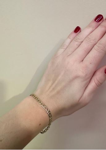 14kt yellow solid gold fancy link  vintage bracelet