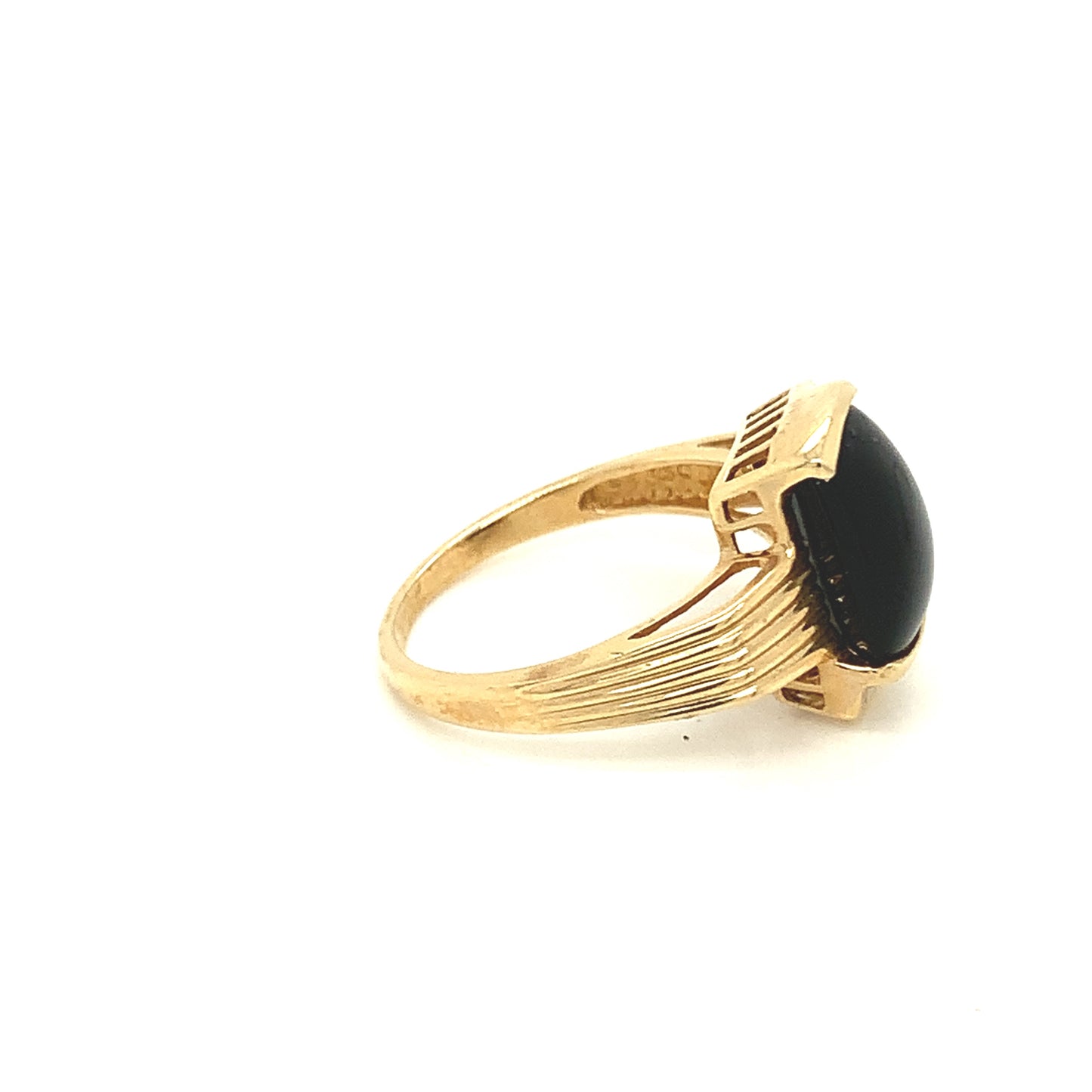 14kt yellow solid gold onyx ring