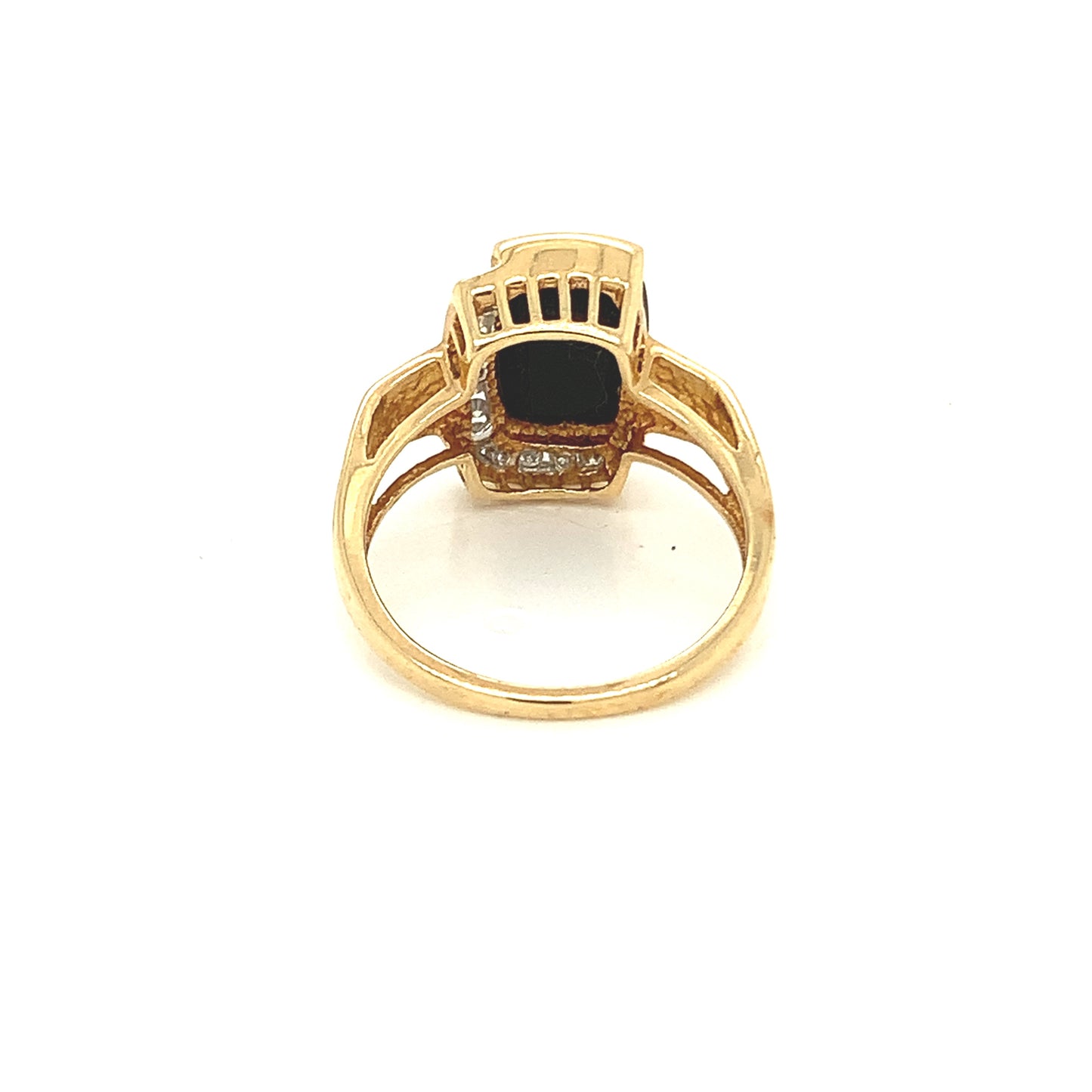 14kt yellow solid gold onyx ring