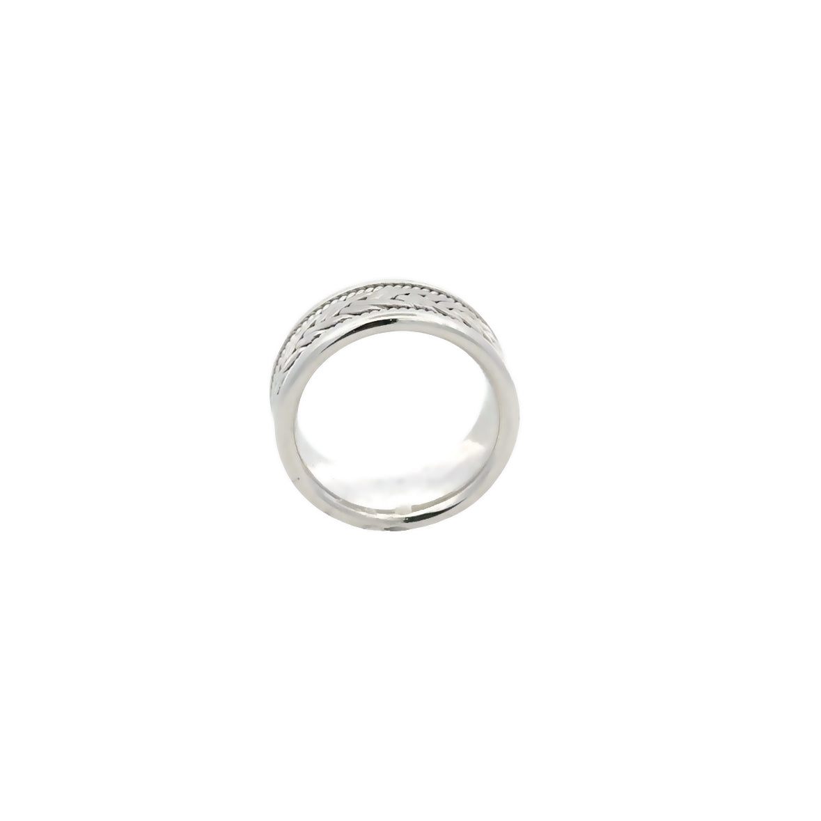14kt white solid gold wedding band