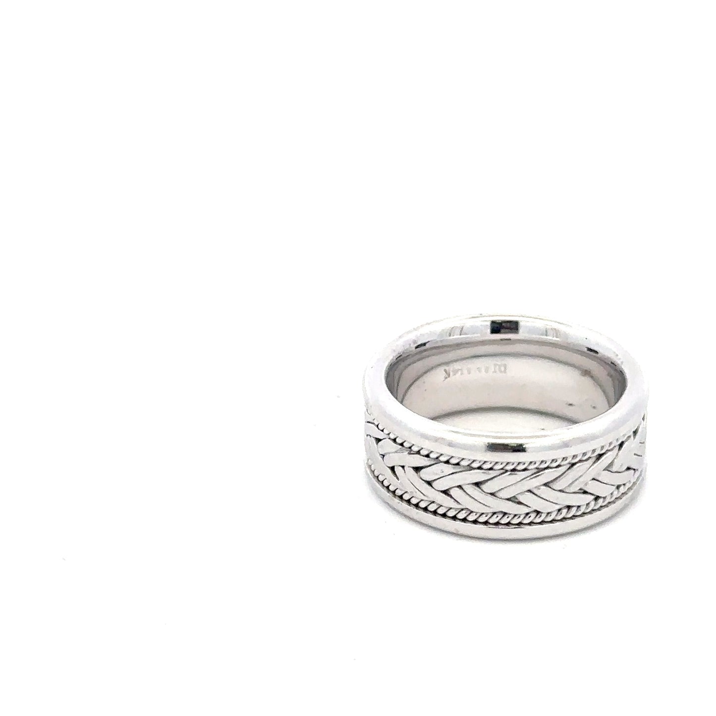 14kt white solid gold wedding band