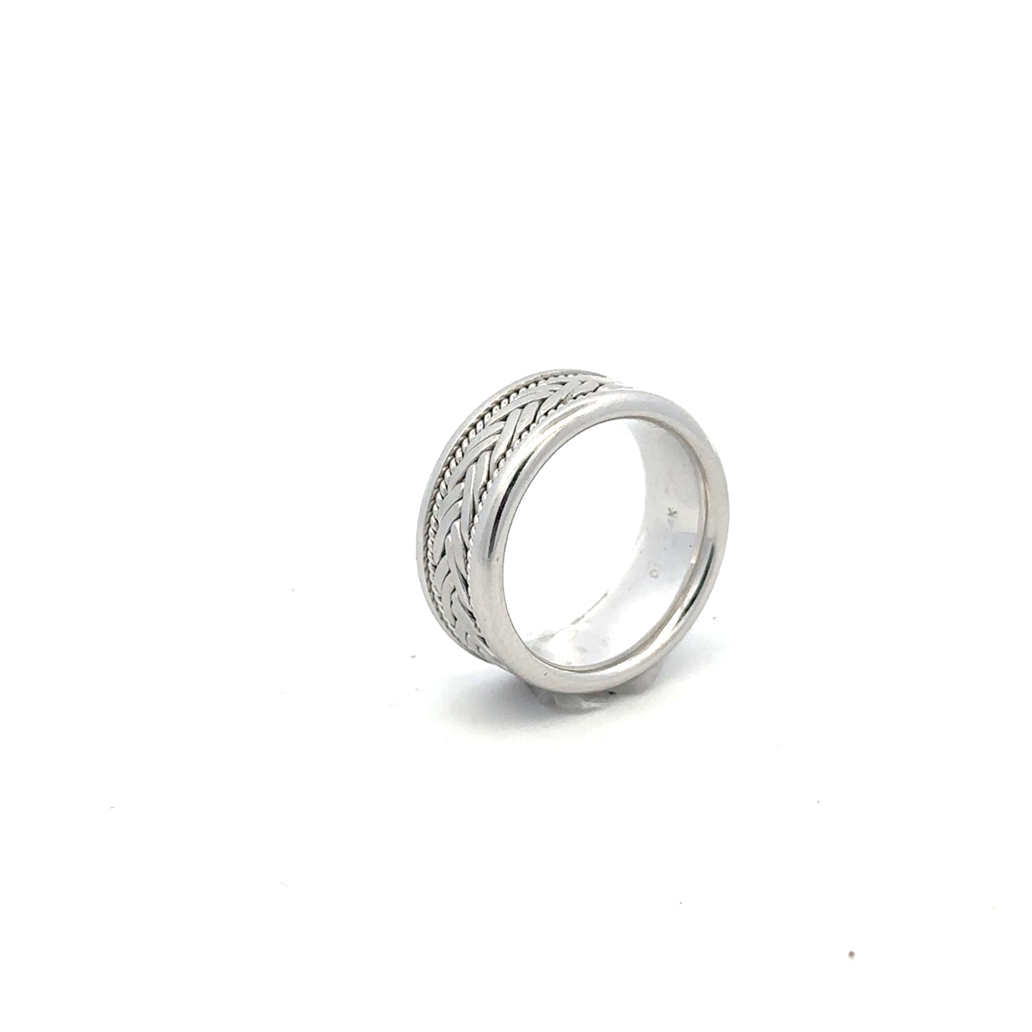 14kt white solid gold wedding band