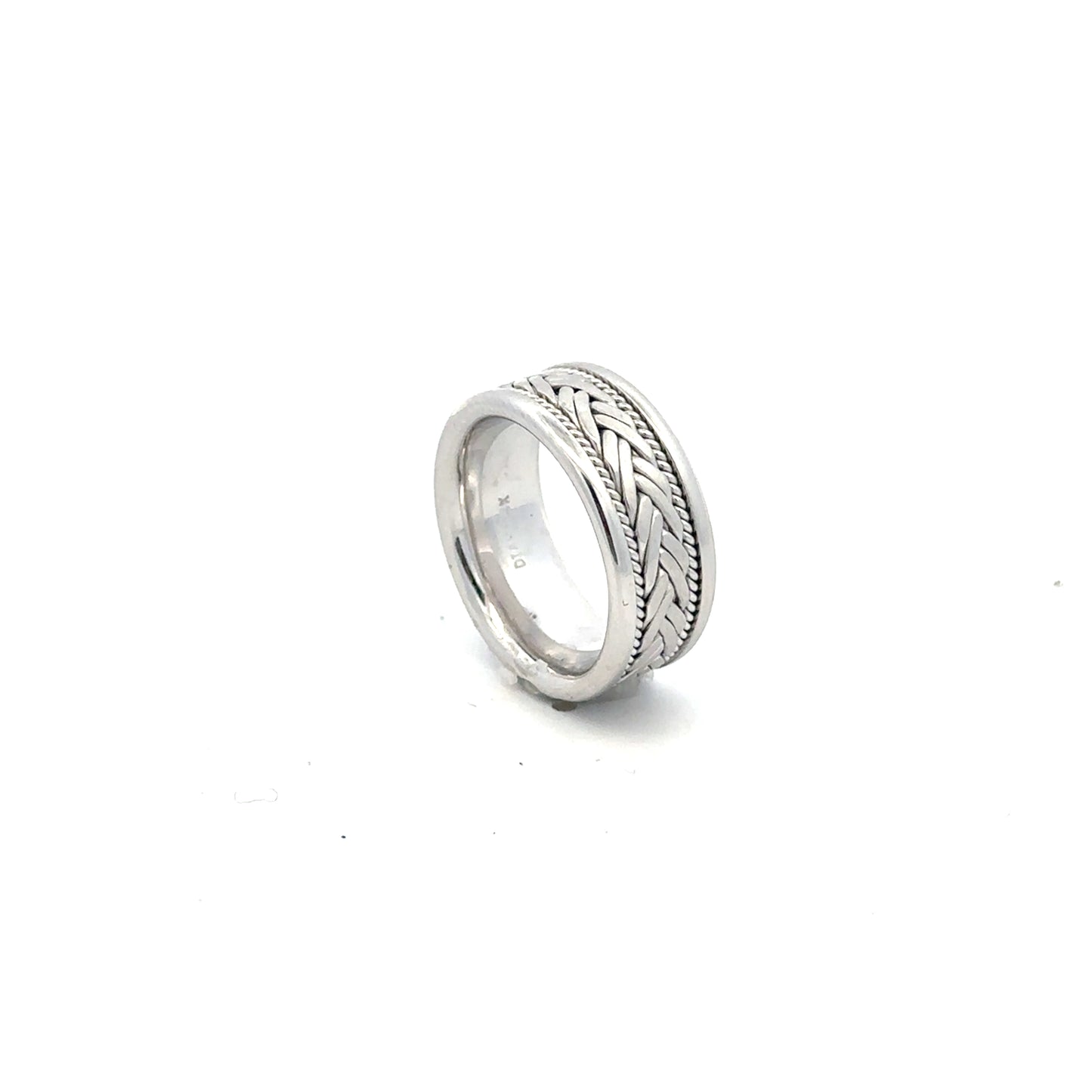 14kt white solid gold wedding band