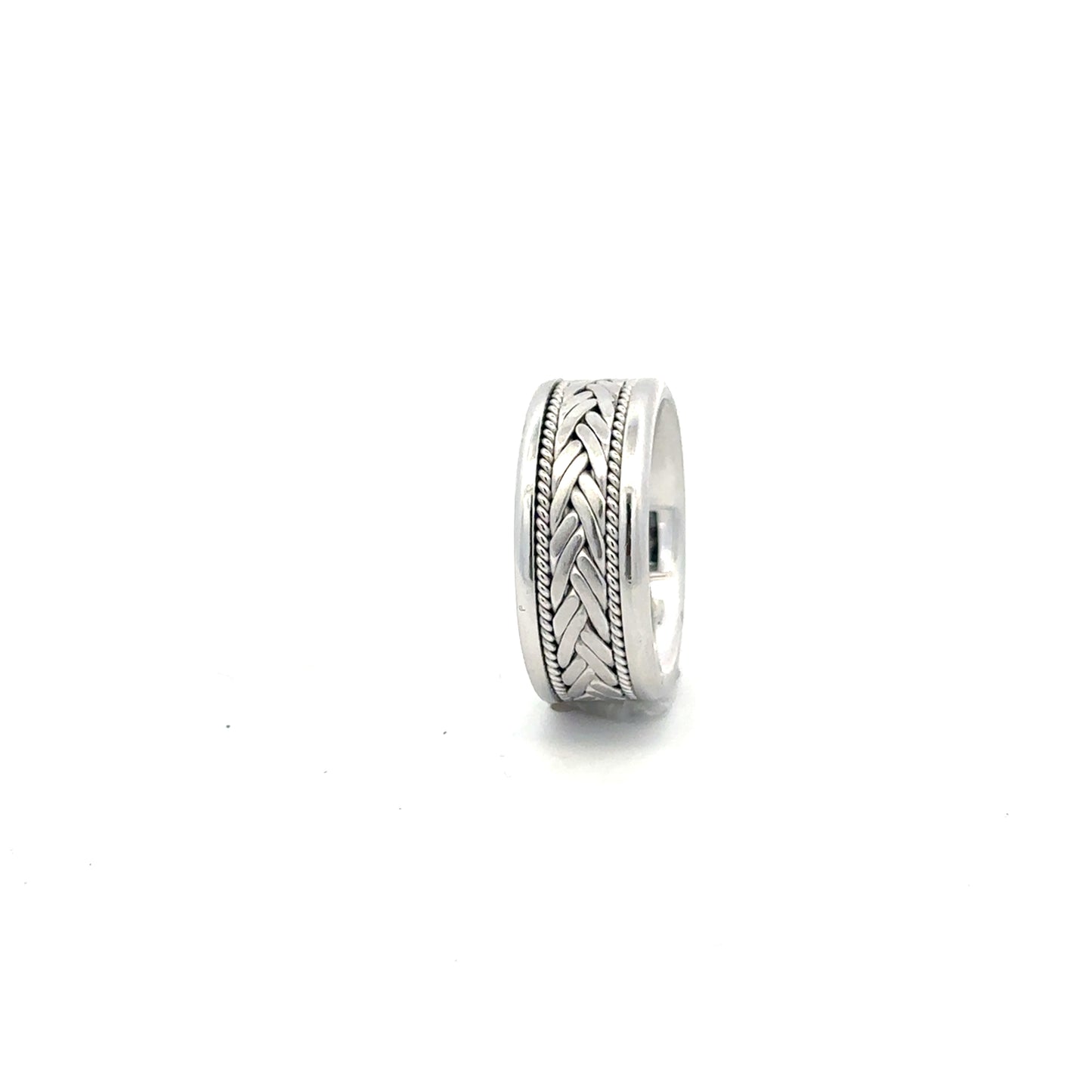 14kt white solid gold wedding band