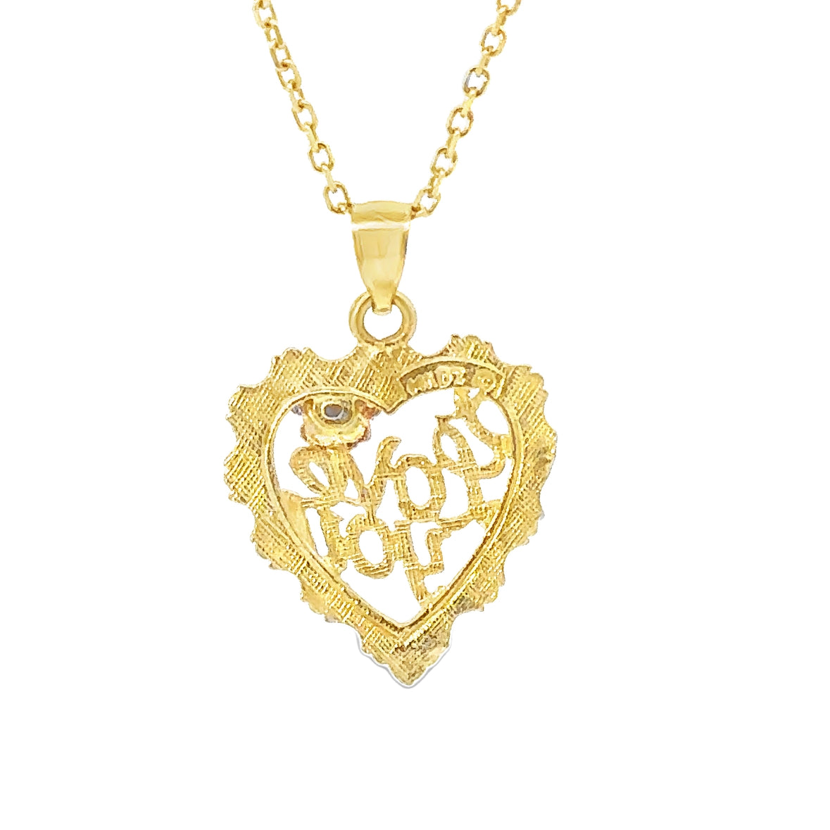 14kt yellow solid gold I love you charm