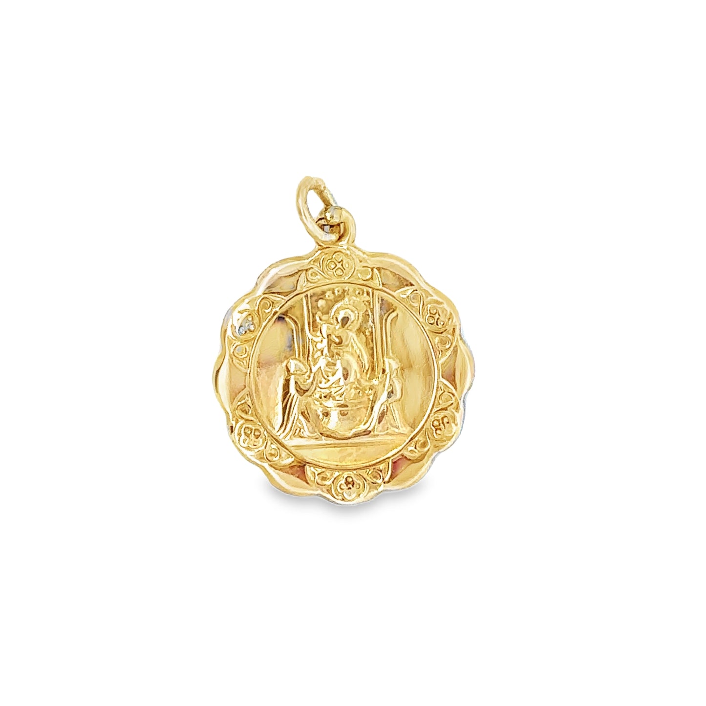 18kt yellow solid gold baptism charm