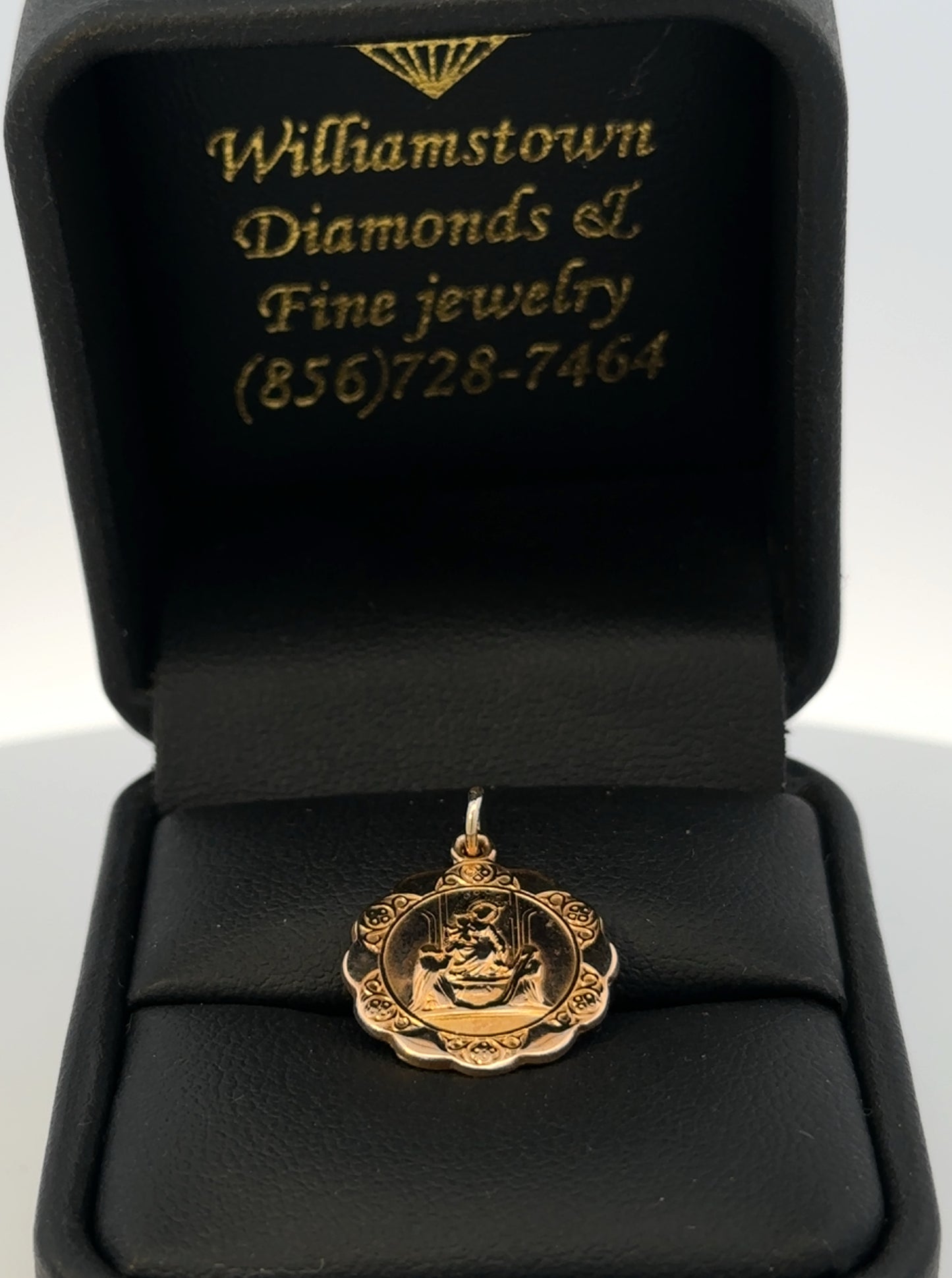 18kt yellow solid gold baptism charm