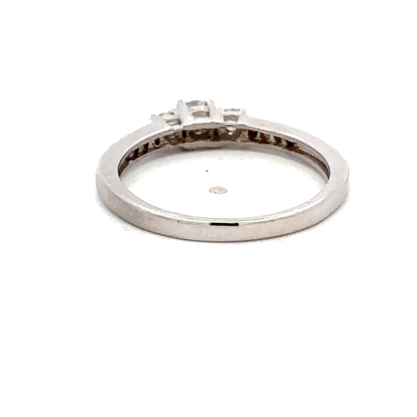 14kt white gold three stone diamond ring