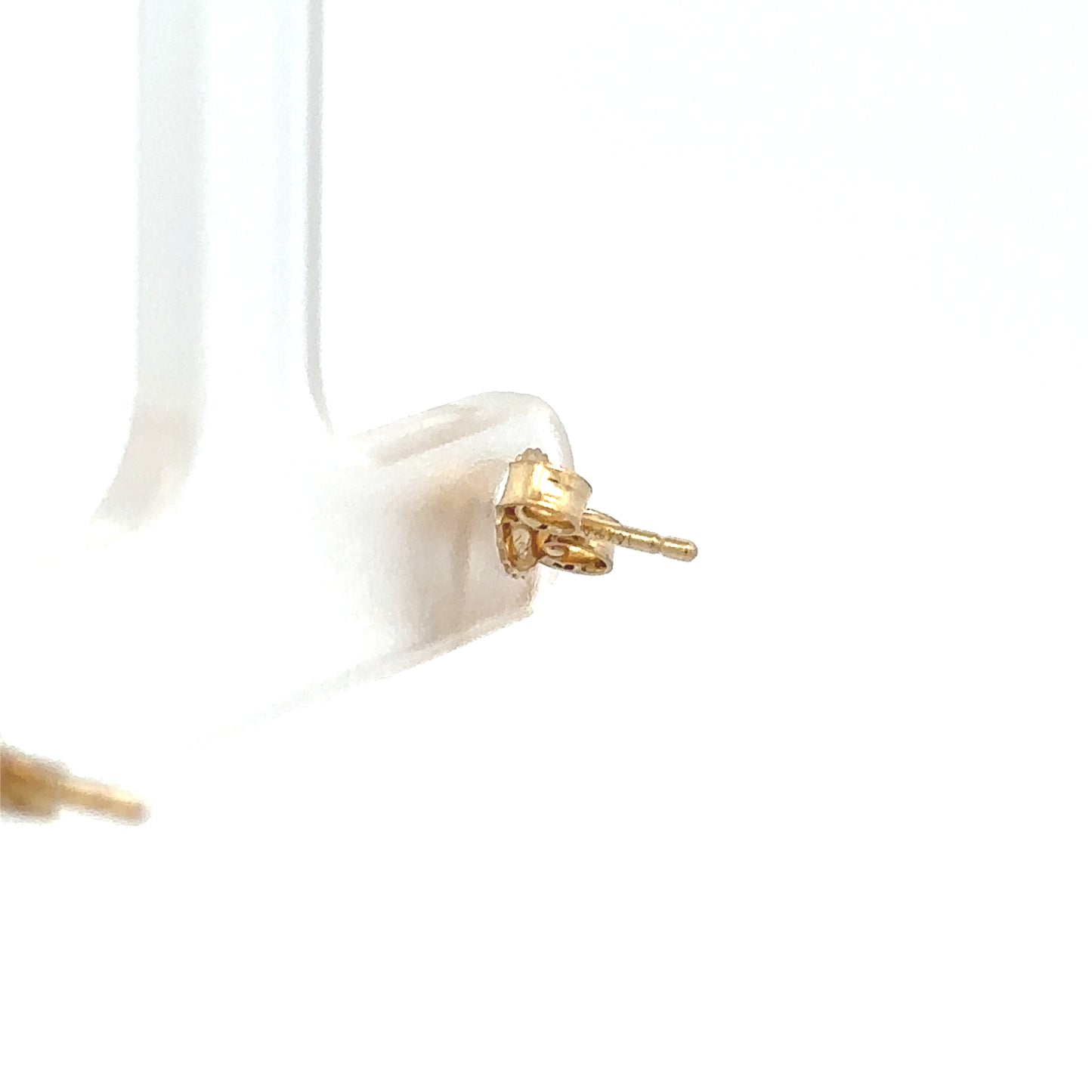 14kt yellow solid gold CZ square earrings
