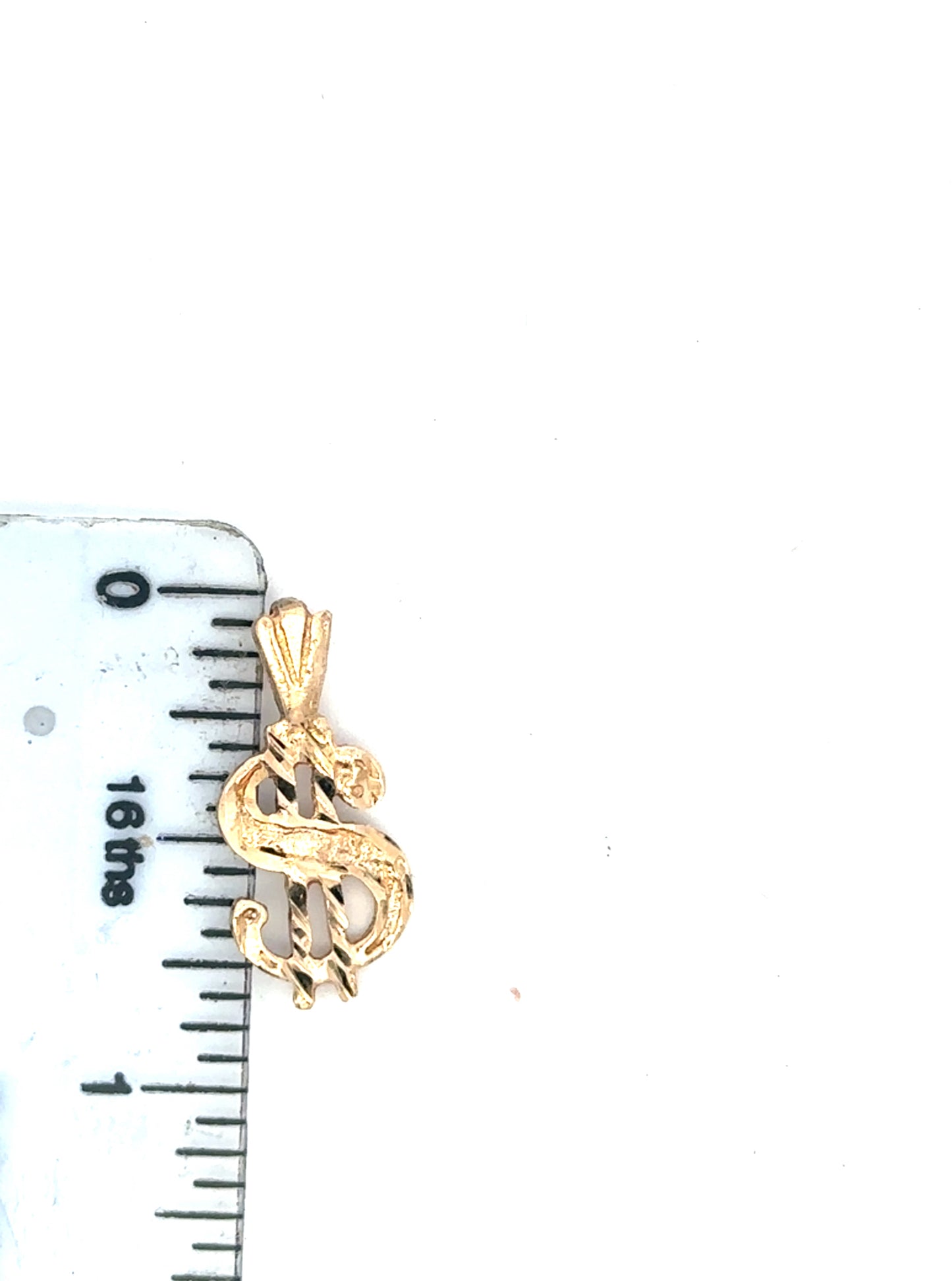 14kt yellow gold dollar sign charm