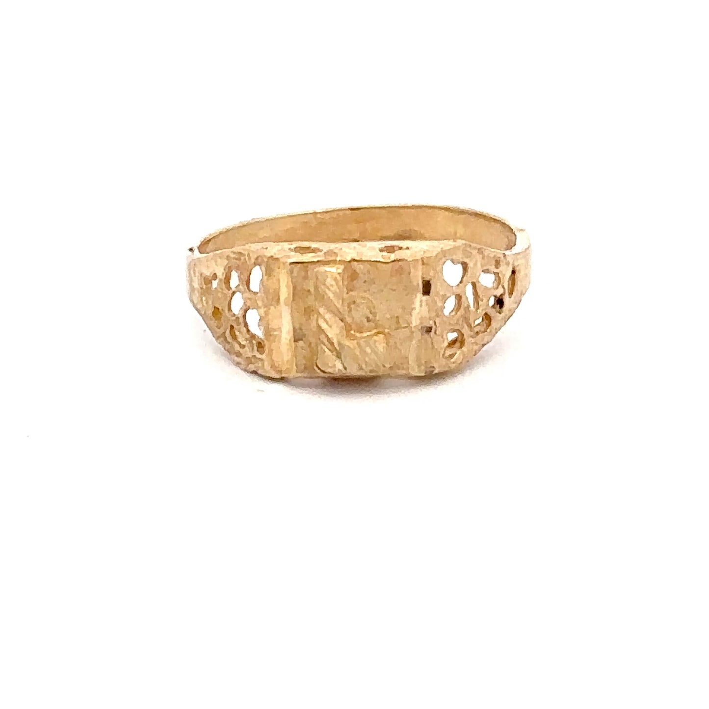 10kt yellow solid gold  ring with letter L