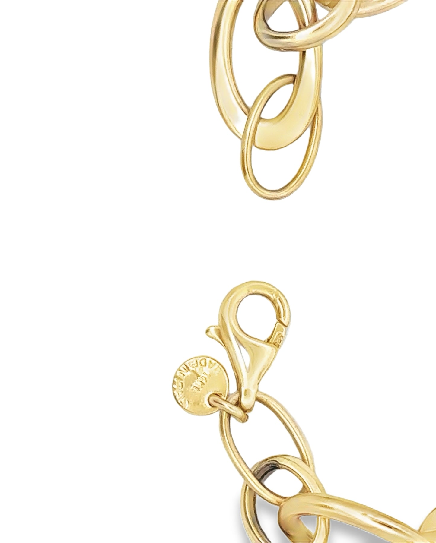 14kt yellow solid gold link bracelet vintage