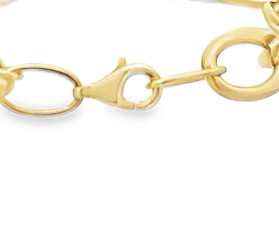 14kt yellow solid gold link bracelet vintage