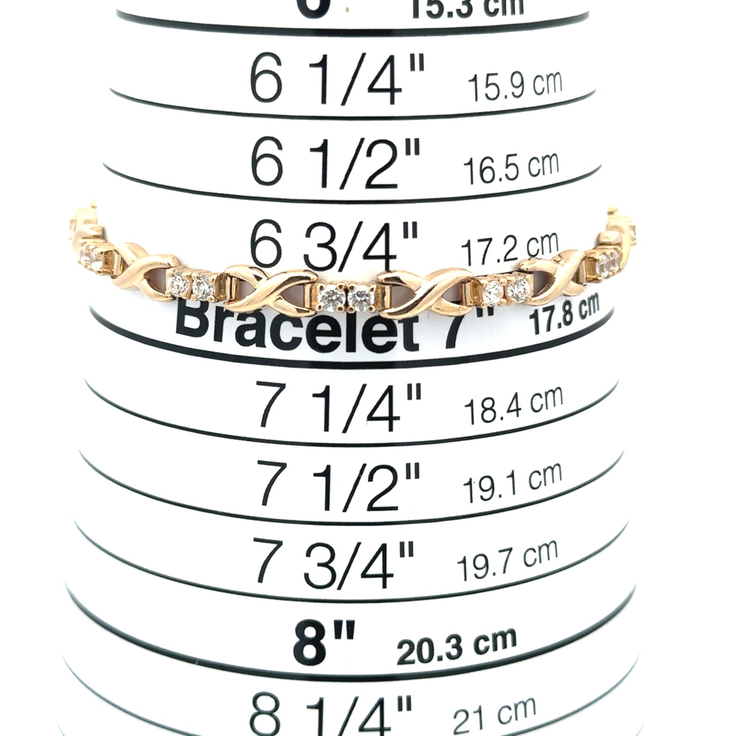 14kt yellow  solid gold vintage CZ bracelet