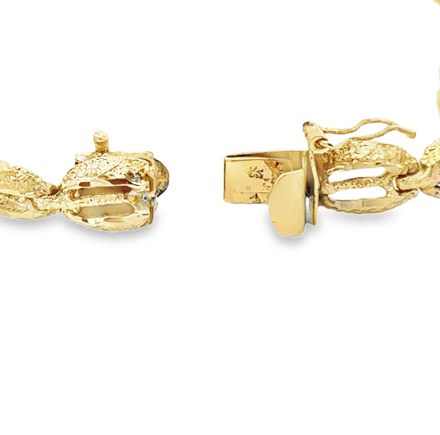 14kt yellow solid gold vintage bracelet fancy link