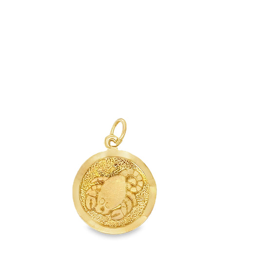 14kt yellow  solid gold astrological Scorpio charm  vintage