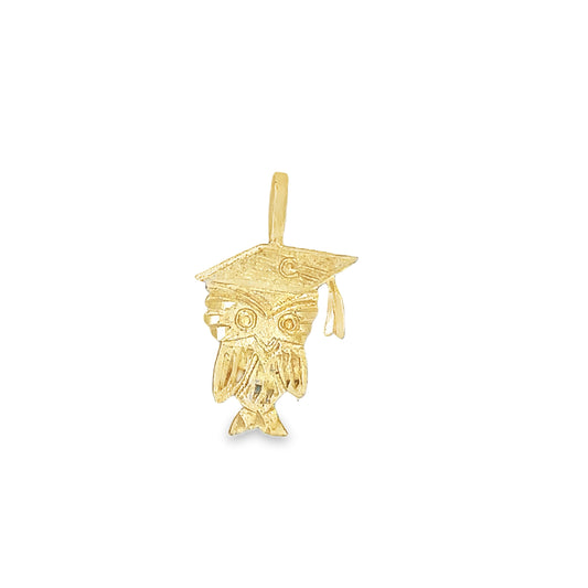 14kt yellow solid gold owl charm