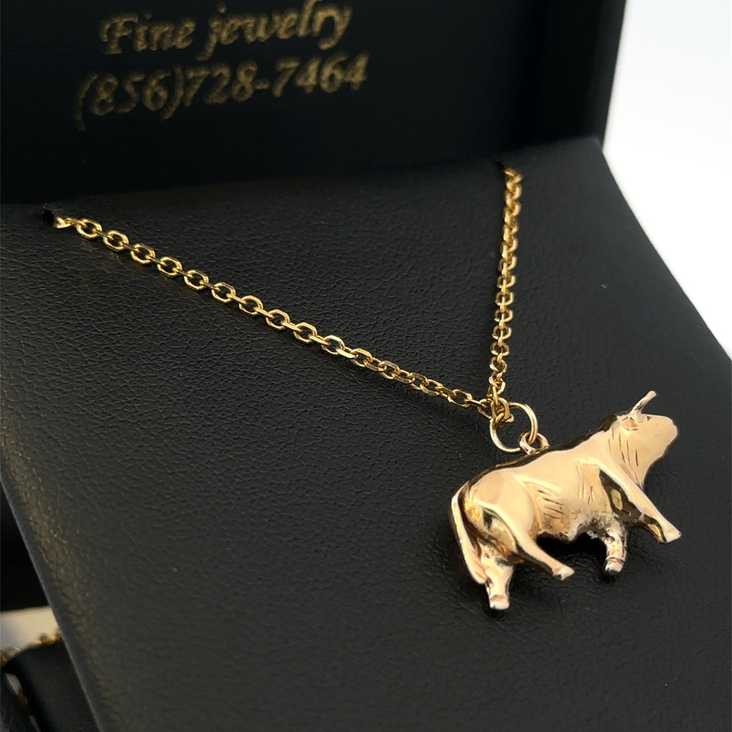 14kt yellow solid gold   bull charm vintage