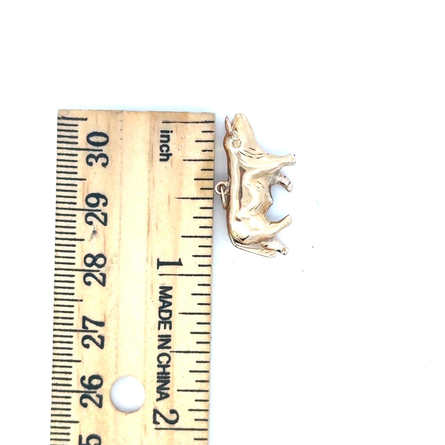 14kt yellow solid gold   bull charm vintage