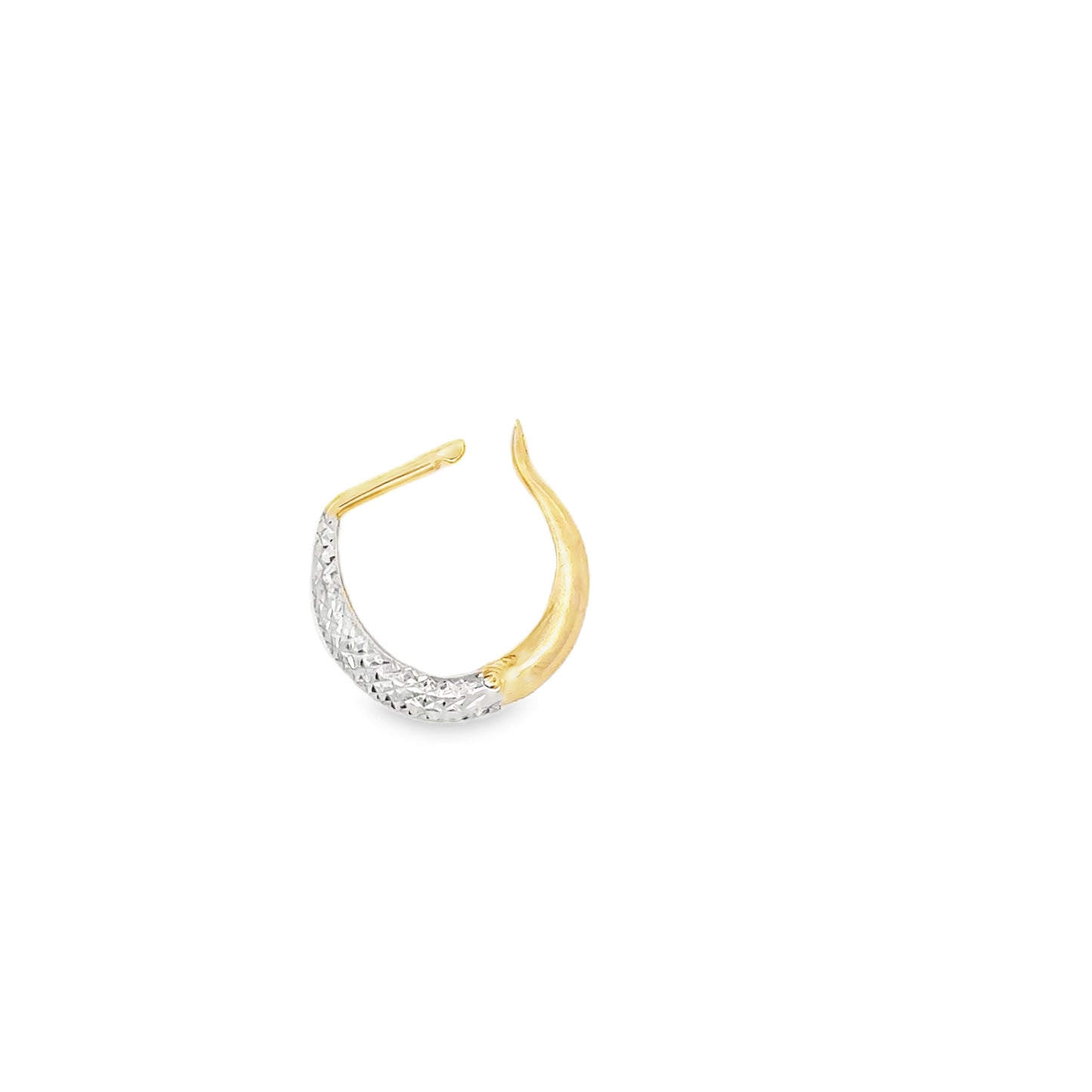 14kt solid yellow gold two tone  earrings