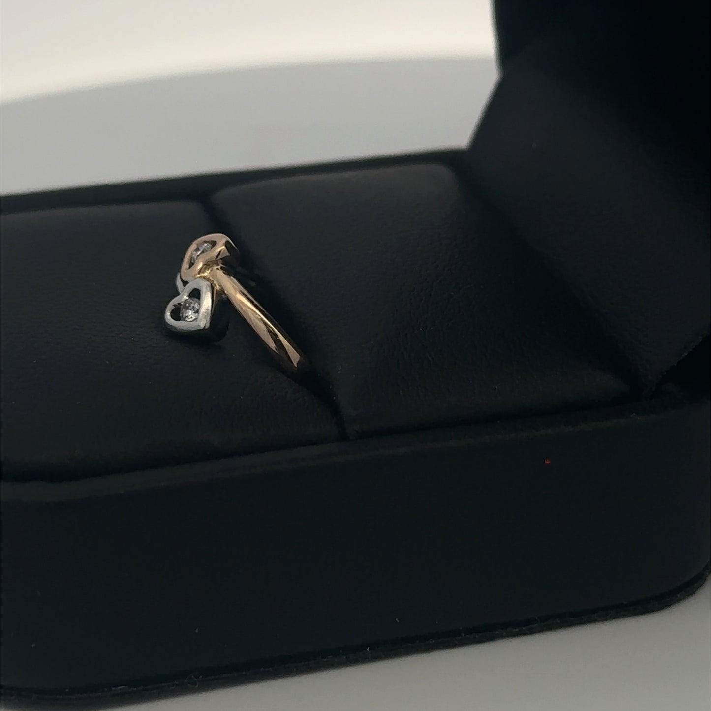 14kt two tone solid gold double heart ring vintage