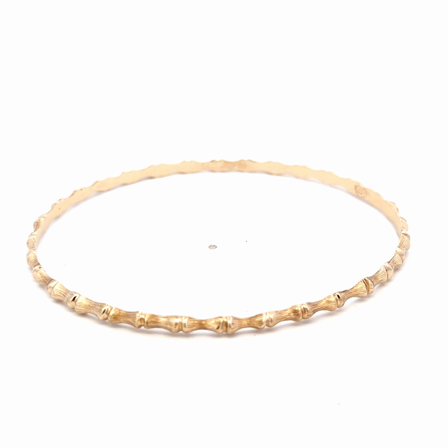 14kt yellow  solid gold bamboo bangle vintage