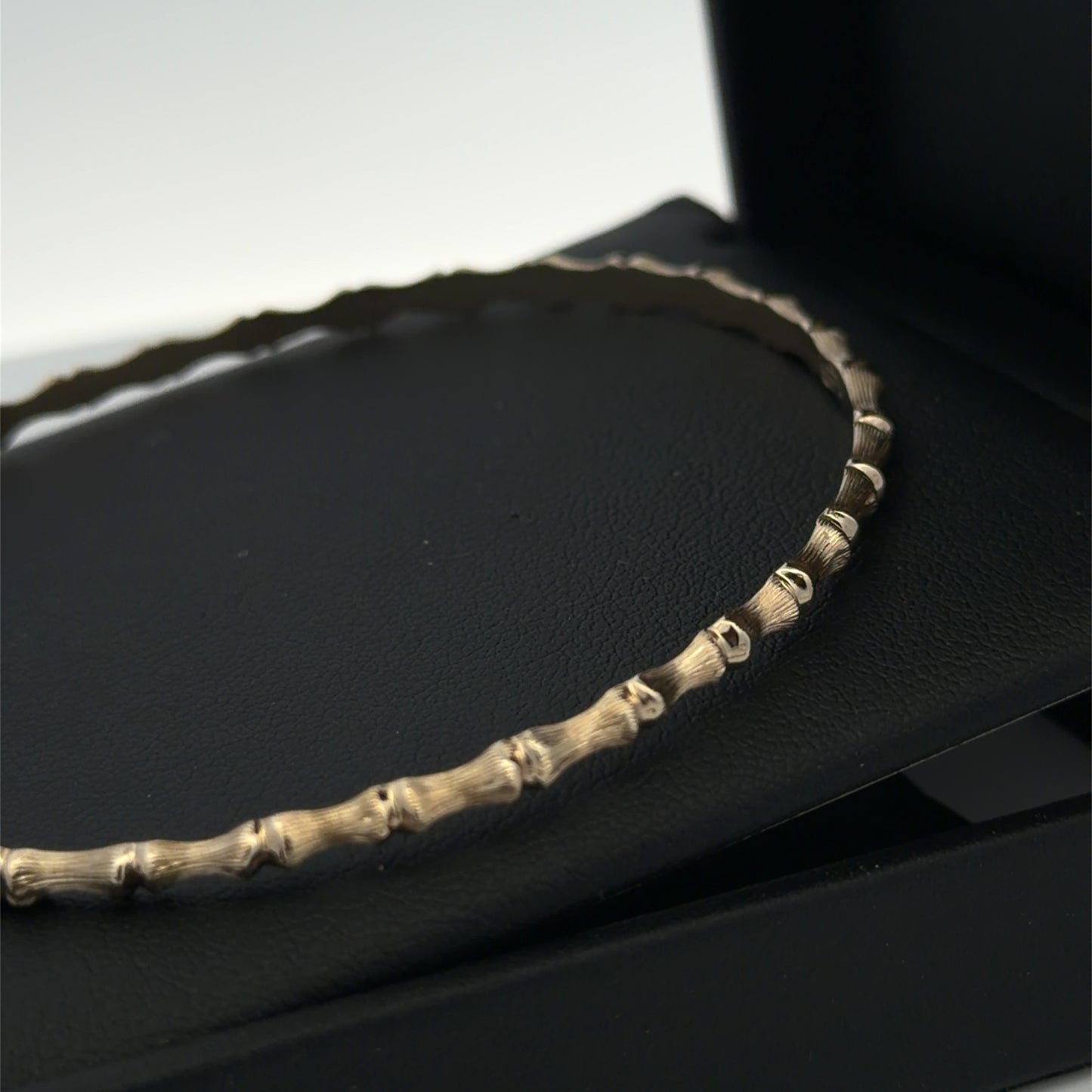 14kt yellow  solid gold bamboo bangle vintage