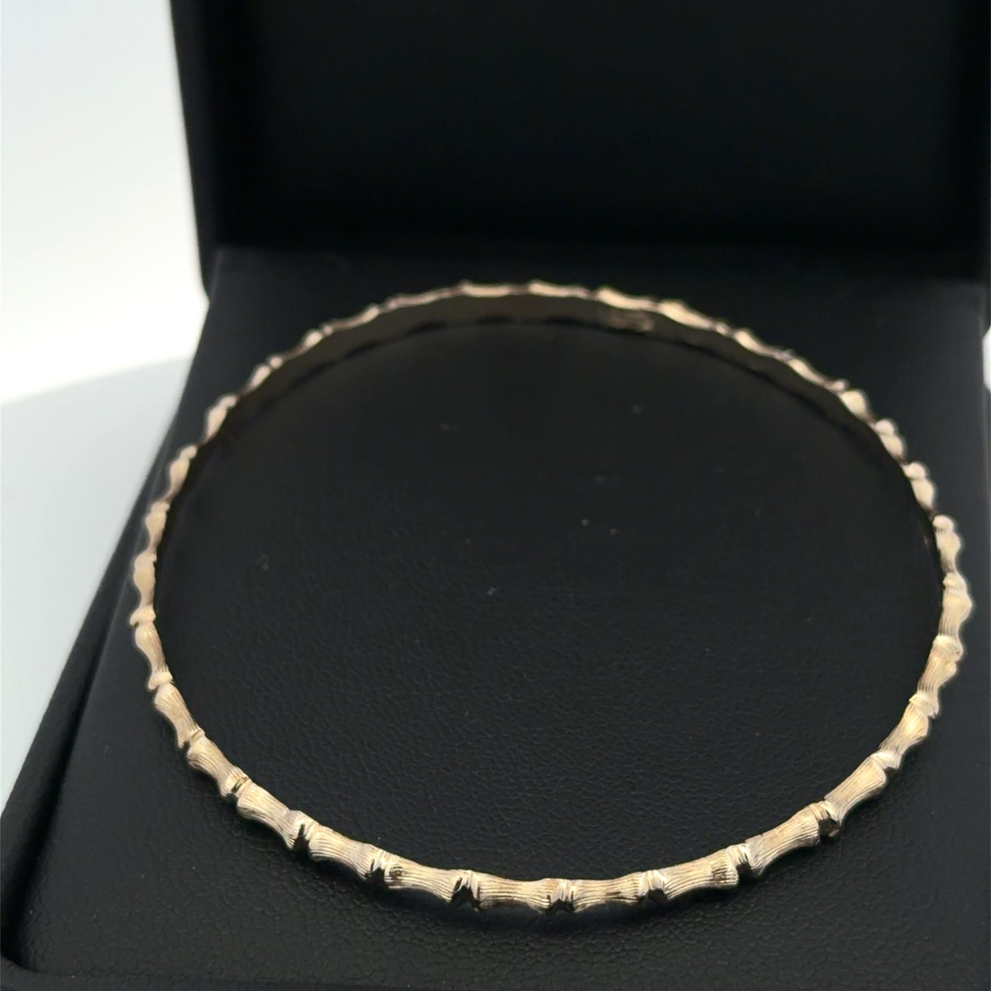 14kt yellow  solid gold bamboo bangle vintage