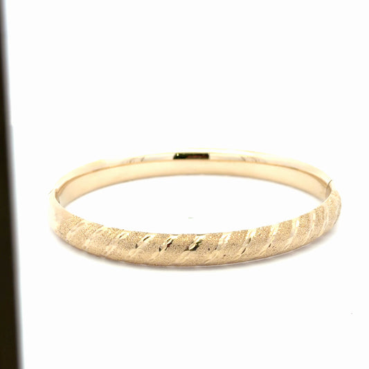 14kt yellow gold bangles diamond finish