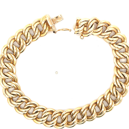 14kt yellow  solid gold  link bracelet vintage