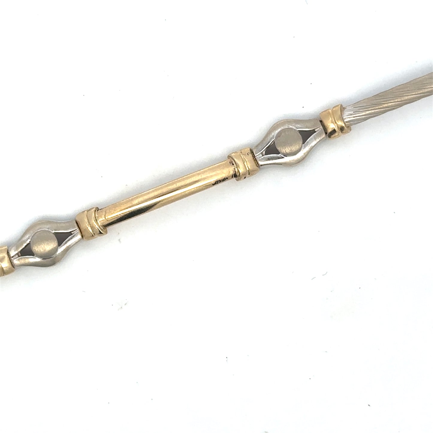 14kt  yellow and white  solid gold designer link  bracelet vintage