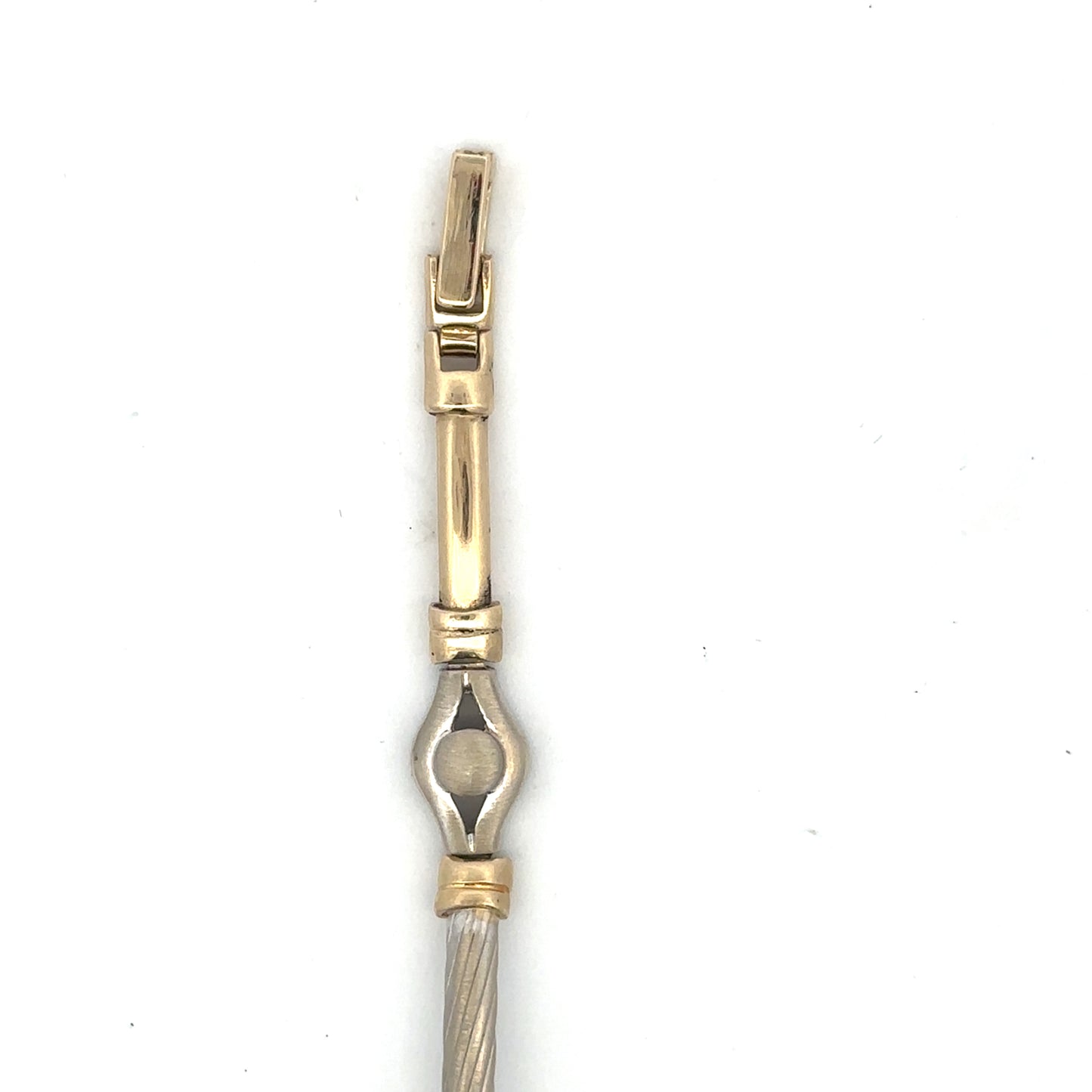 14kt  yellow and white  solid gold designer link  bracelet vintage