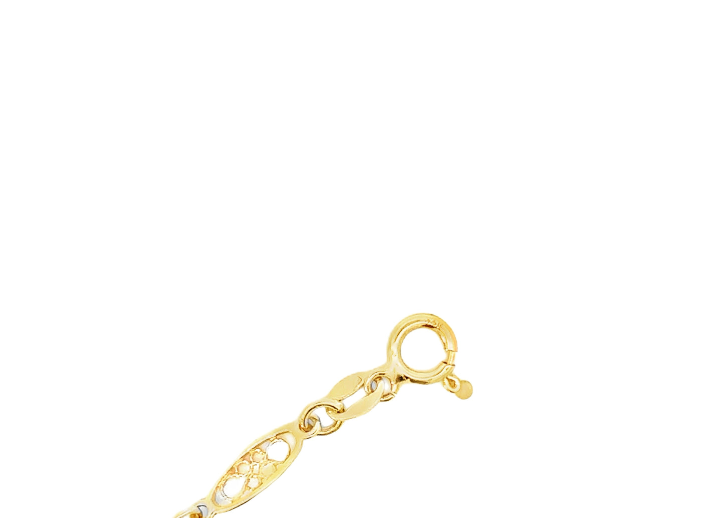14kt yellow solid gold bracelet filigree vintage and pearls